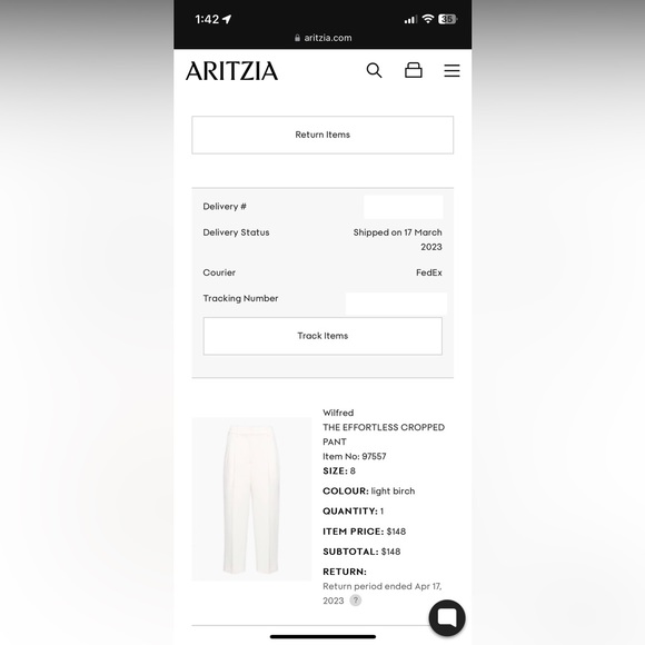 Aritzia Effortless Cropped Pant - Picture 5 of 5